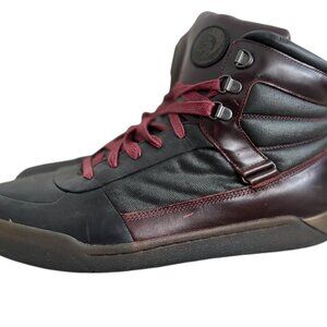 Diesel Onice Hi-too Casual Fashion Oxblood Red Leather Men’s Sneakers Sz 12